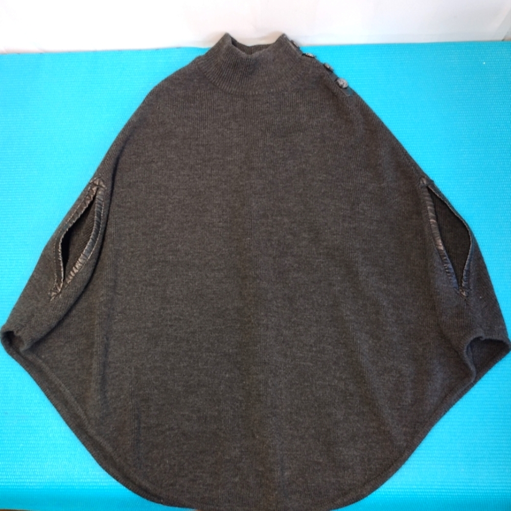 New York & Co Women's Sweater Poncho Dark Gray Size S/M